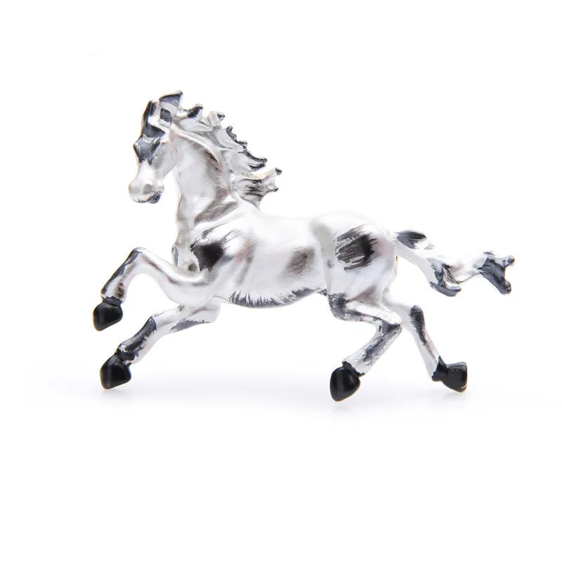 Enamel Horse Brooch (Black & White)