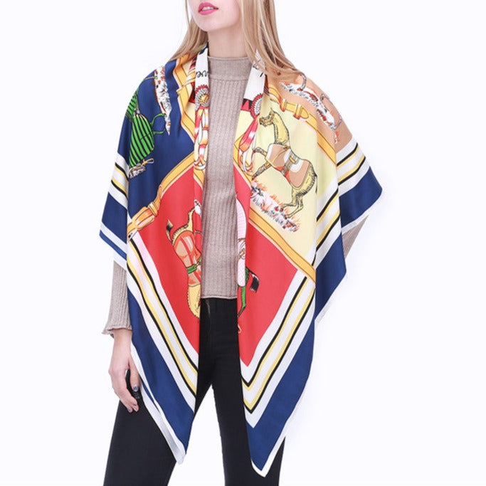 Laguna Blue Silk Scarf / 130cm