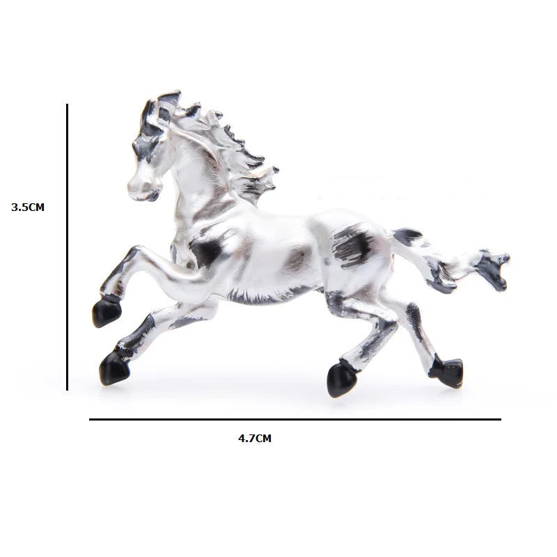 Enamel Horse Brooch (Black & White)