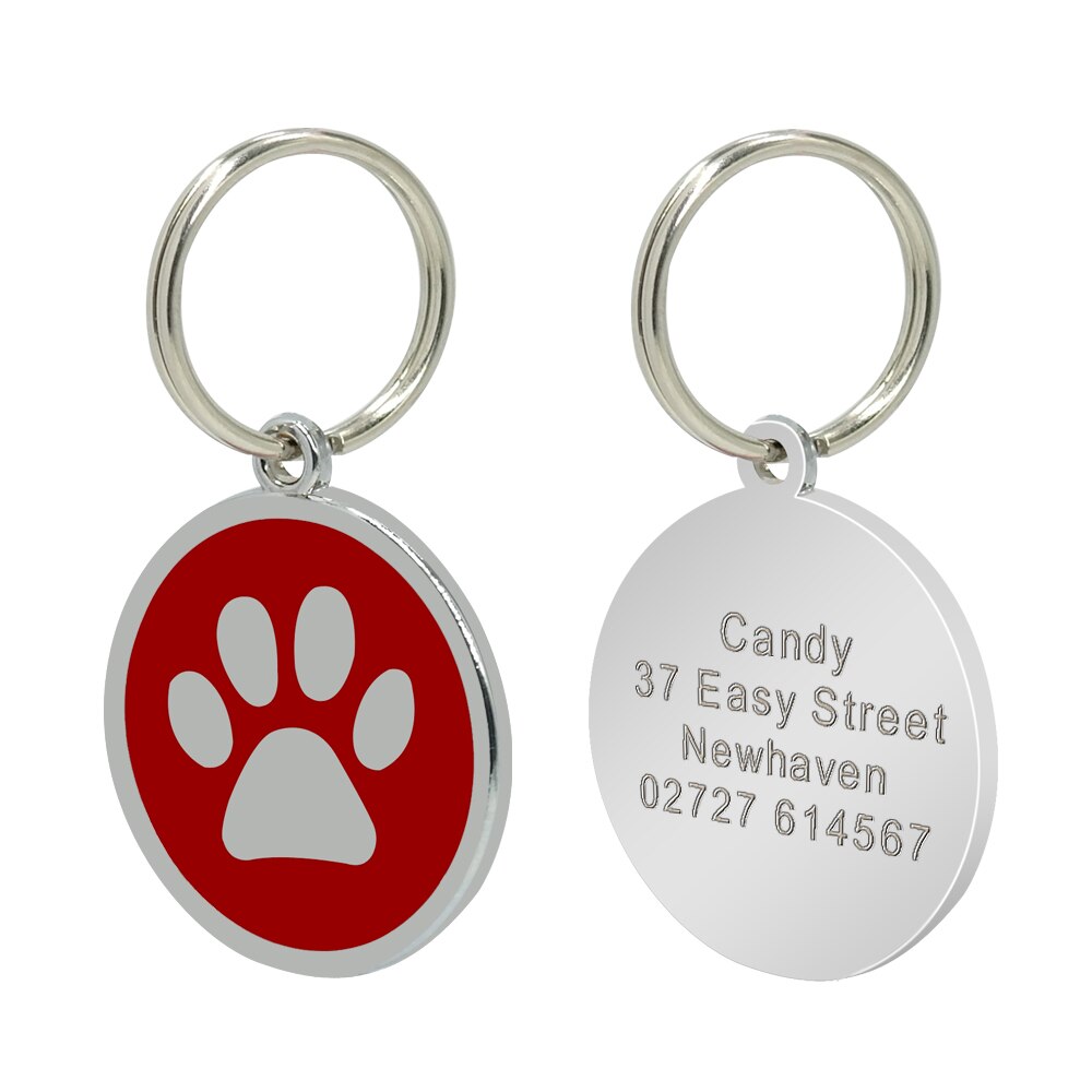 Round Paw Personalized ID Tags - Dogs and Horses