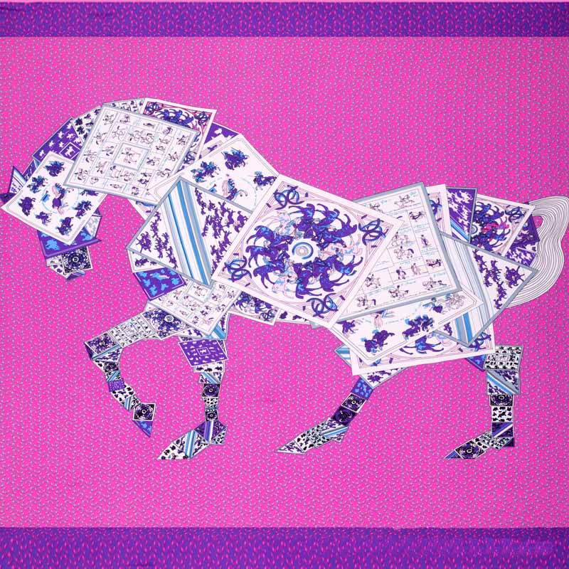 Zeta Purple Silk Scarf