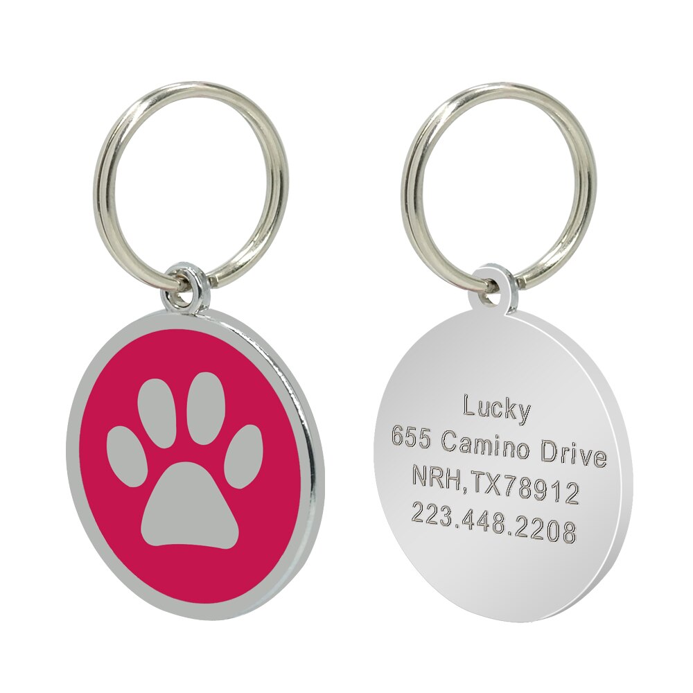 Round Paw Personalized ID Tags - Dogs and Horses