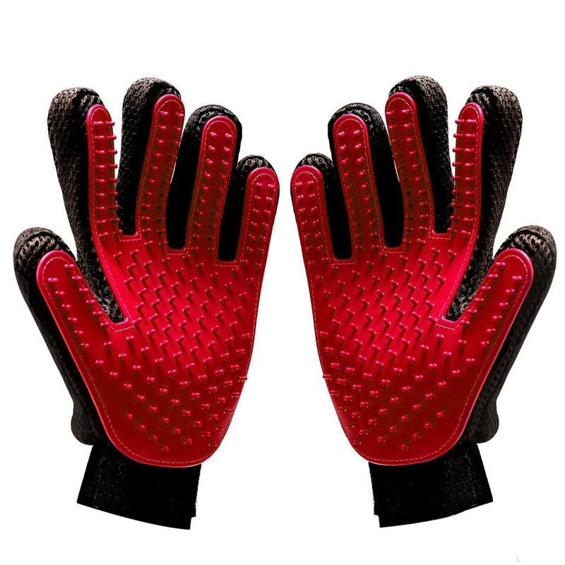 Red Grooming Gloves - Dogs and Horses
