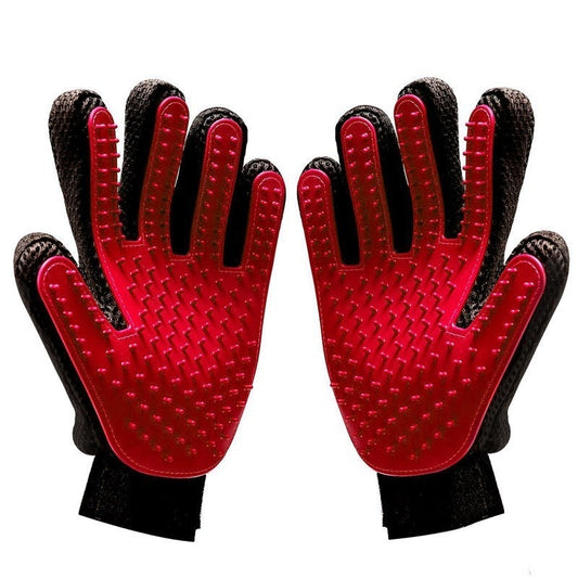 Red Grooming Gloves - Dogs and Horses