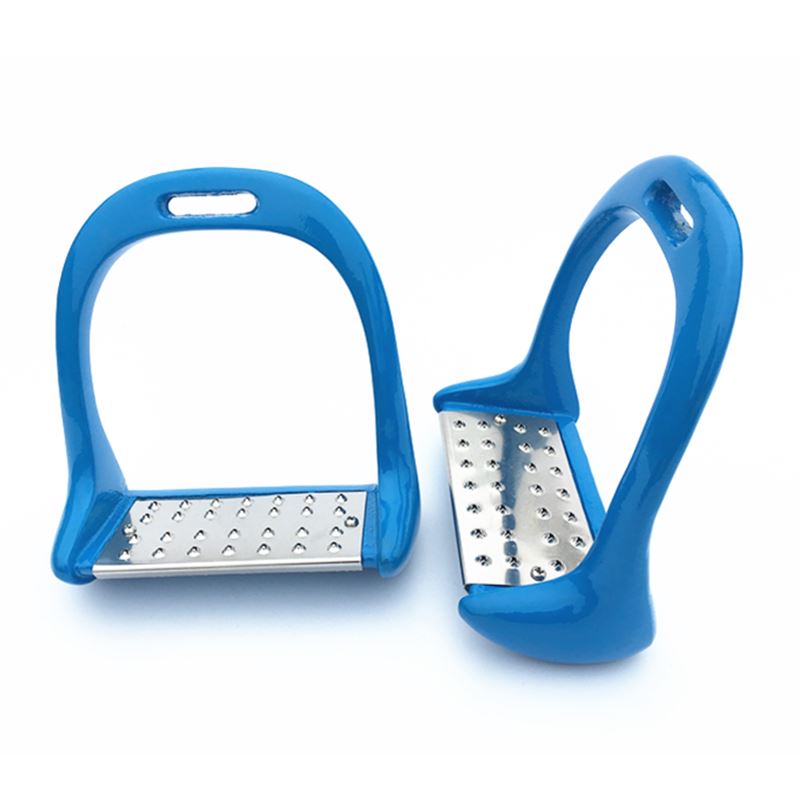 Blue Aluminum Stirrups - Dogs and Horses