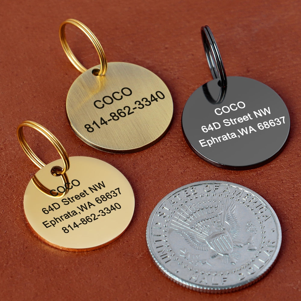 Round Personalized ID Tags - Dogs and Horses