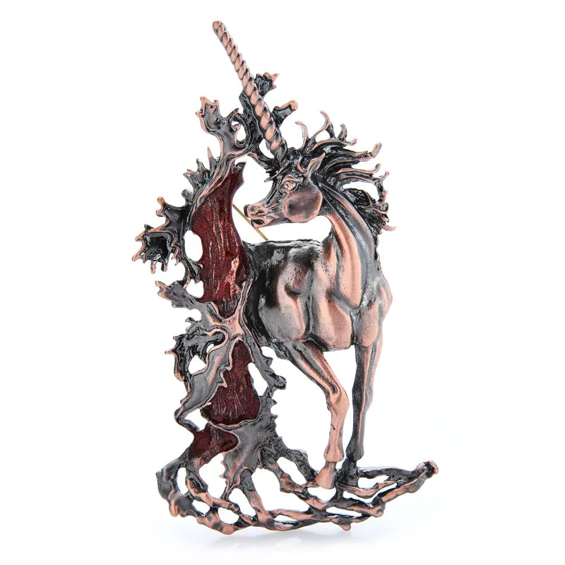 Vintage Unicorn Brooch (Bronze)