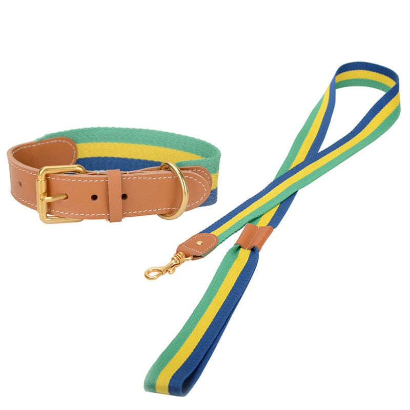Oxford Green Collar & Leash Set - Dogs and Horses