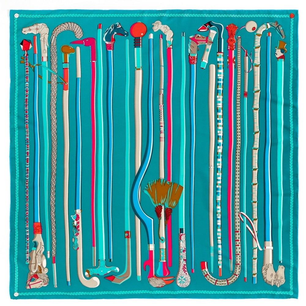 Sienna Blue Silk Scarf / 90cm
