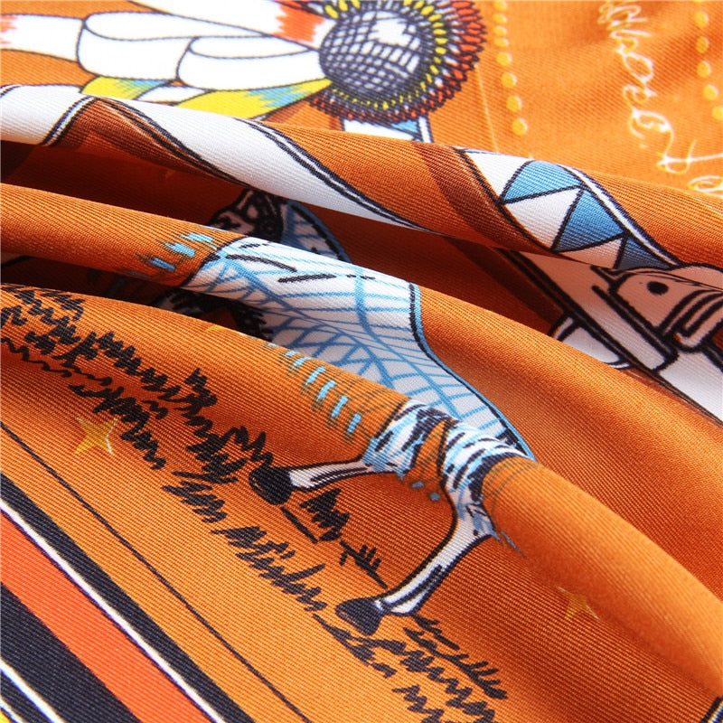 Miuccia Orange Silk Scarf