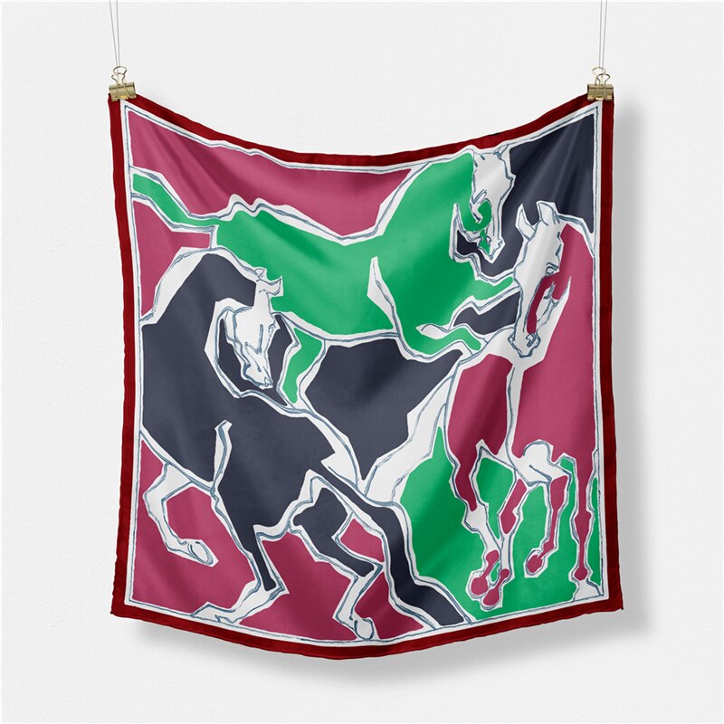 Amaranta Maroon Silk Scarf / 53cm