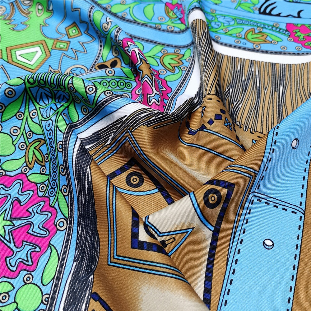 Elisabetta Royal Blue Silk Scarf