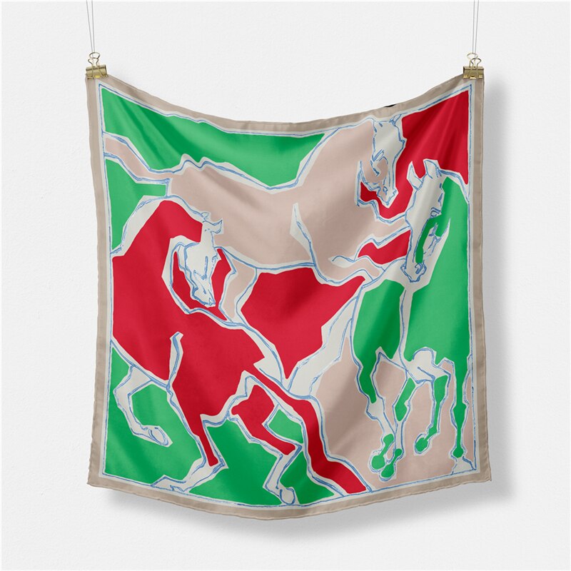 Amaranta Green Silk Scarf / 53cm