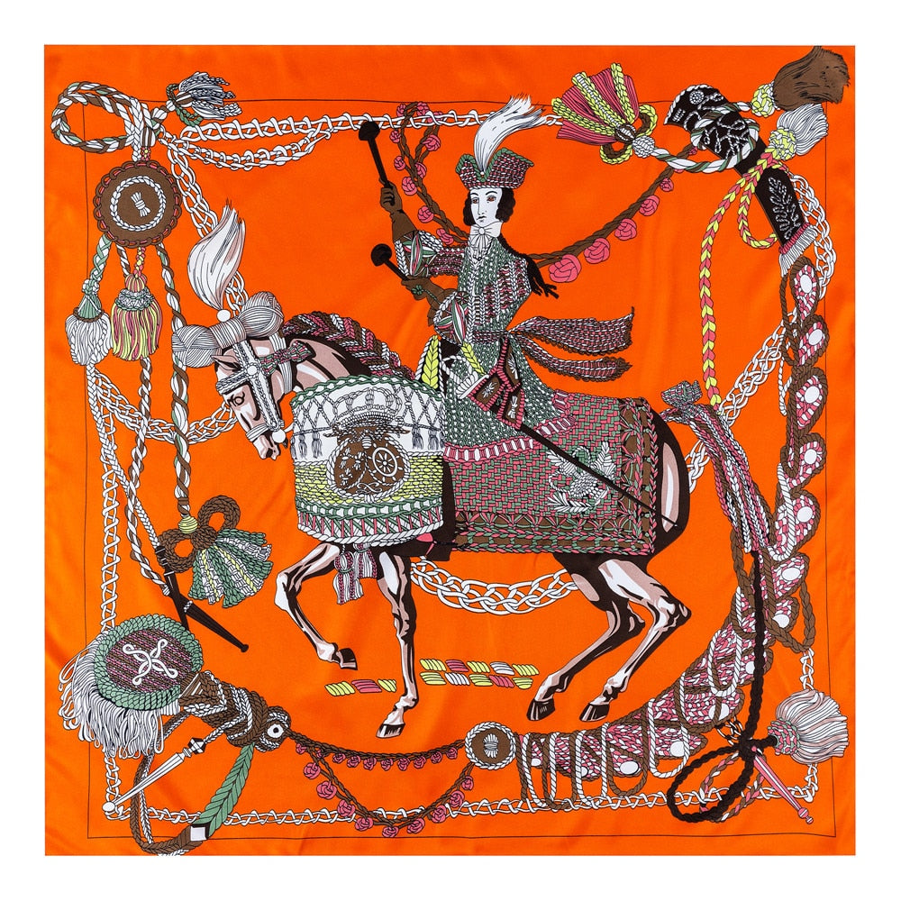 Serenella Orange Silk Scarf
