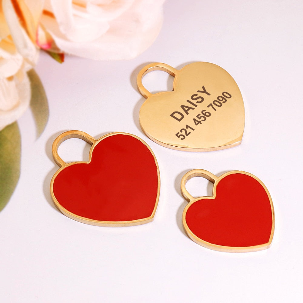 Heart Personalized ID Tags - Dogs and Horses
