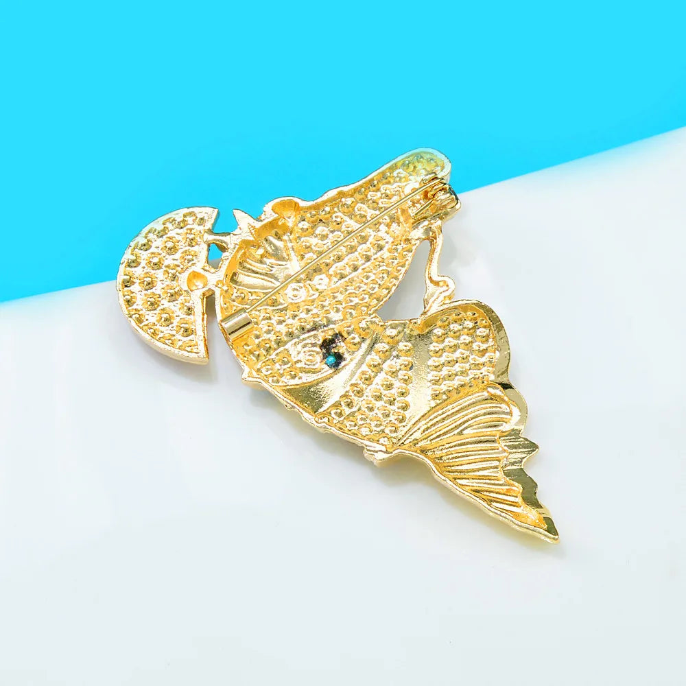 Red Crystal Horse Head Brooch