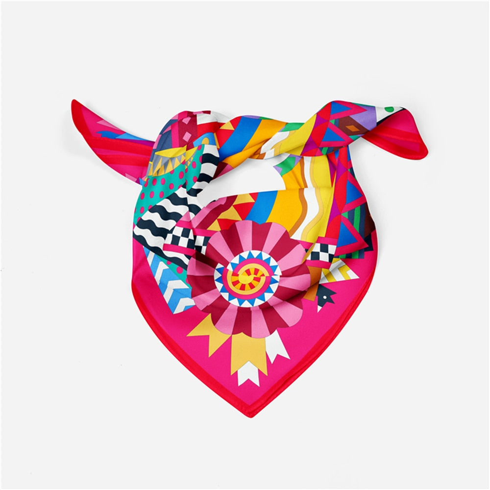 Horse Head Silk Scarf Rose / 53cm