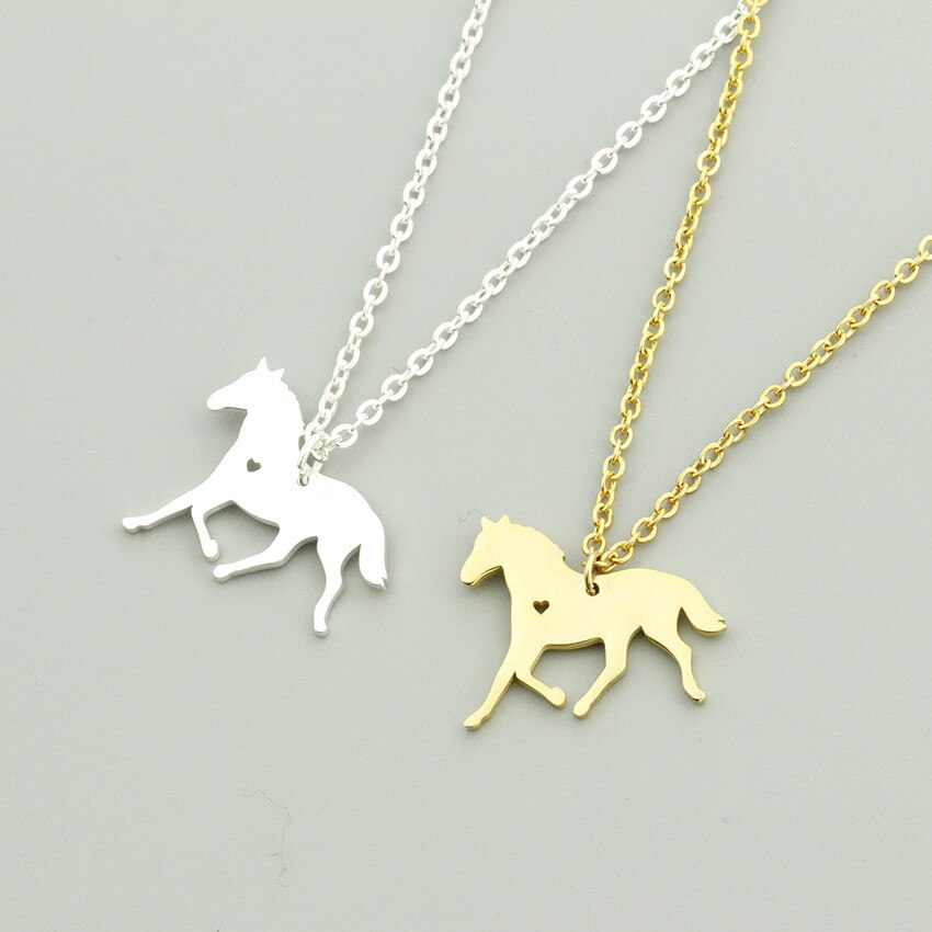 Running Horse Necklace (Silver, Gold ) - Dogs and Horses