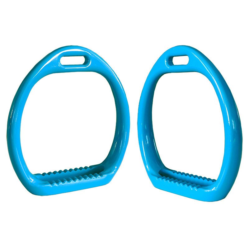 Blue Diecast Aluminum Stirrups - Dogs and Horses