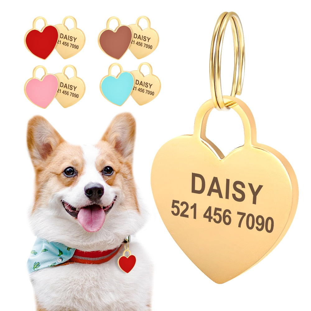 Heart Personalized ID Tags - Dogs and Horses