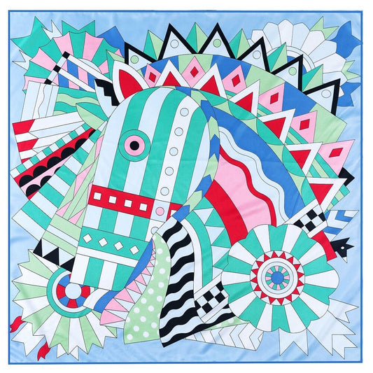 Horse Head Silk Scarf / 90cm