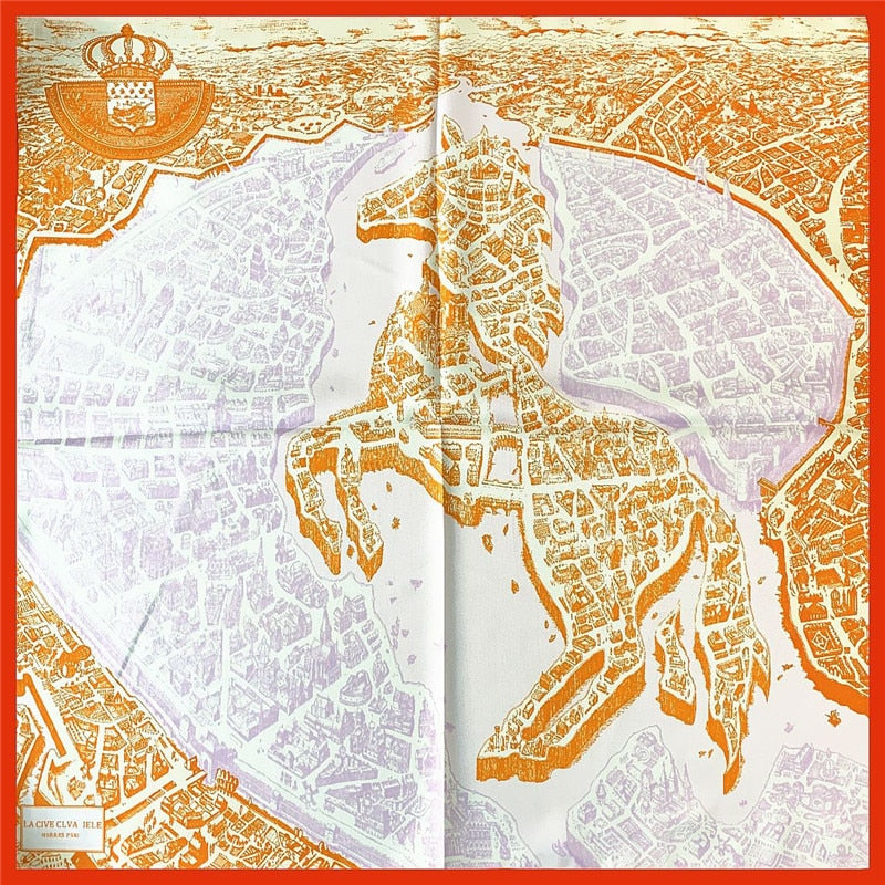 Pippa Orange Silk Scarf Small