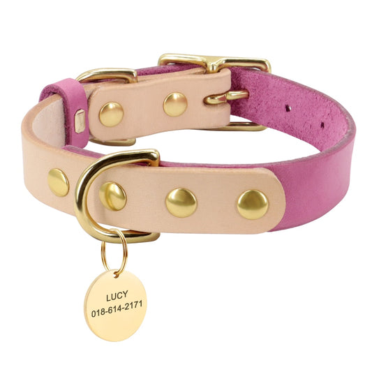 Siena Rose Collar & Custom Engraved Tag - Dogs and Horses