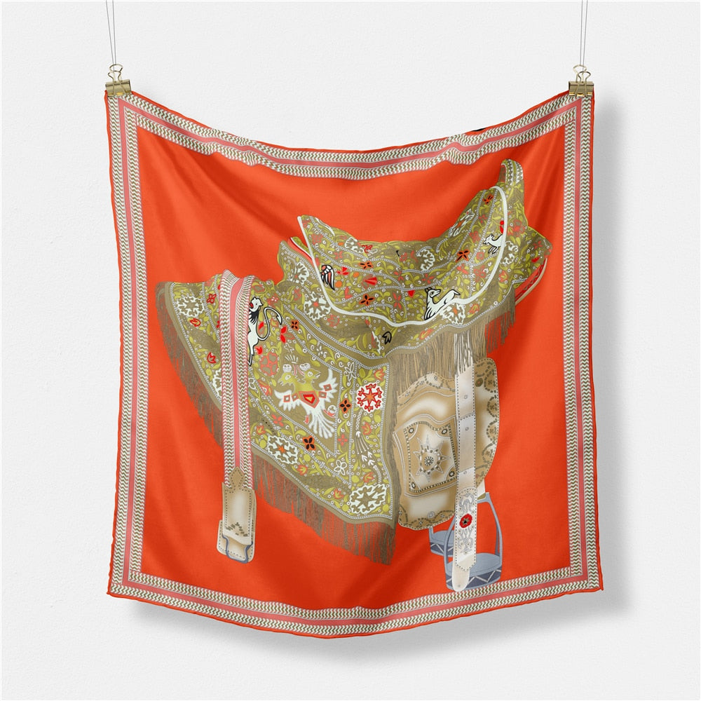 Elisabetta Orange Silk Scarf Small / 53cm