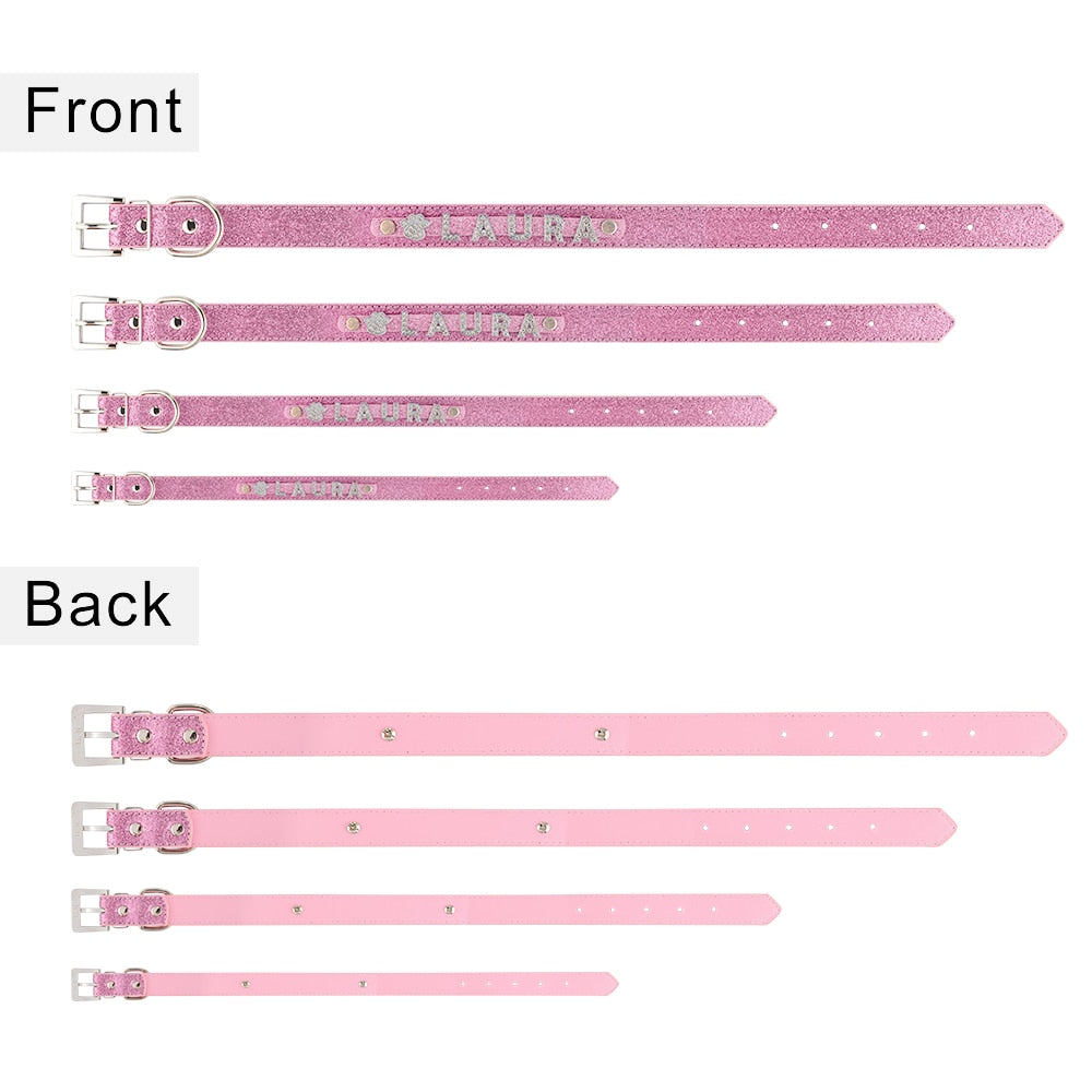 Gold Glittering Personalized Collar - Dogs and Horses