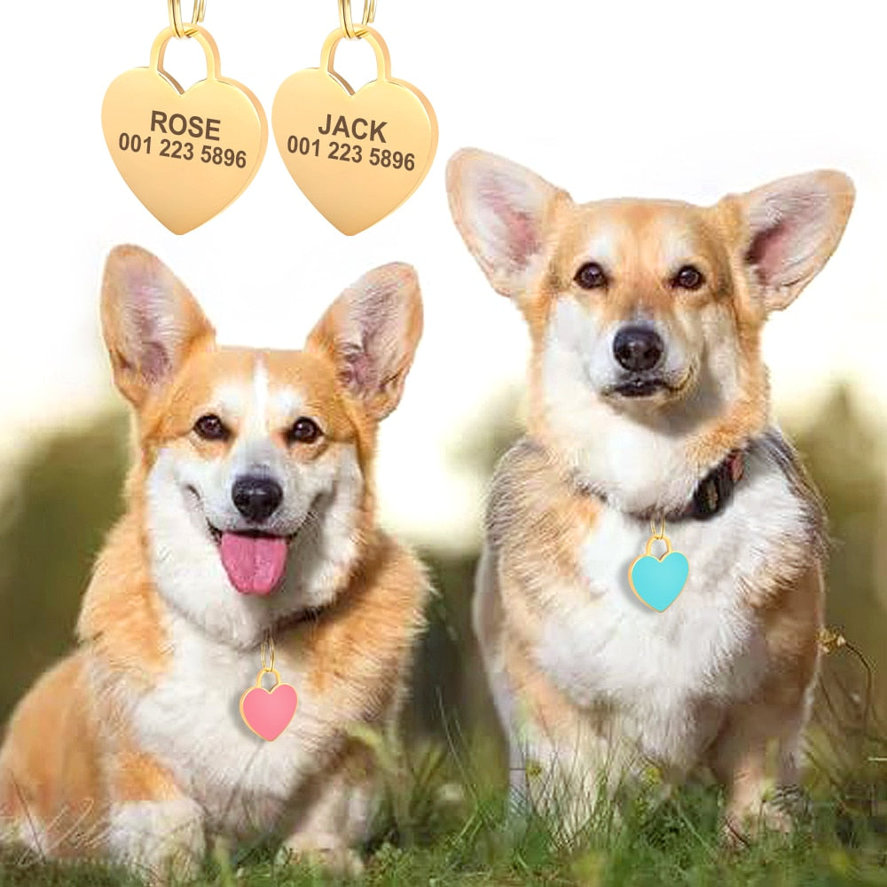 Heart Personalized ID Tags - Dogs and Horses