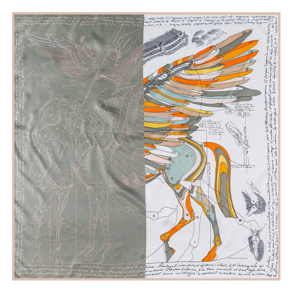 Amalia Gray Silk Scarf