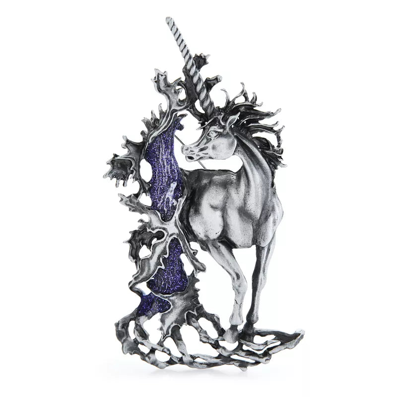 Vintage Unicorn Brooch (Silver)