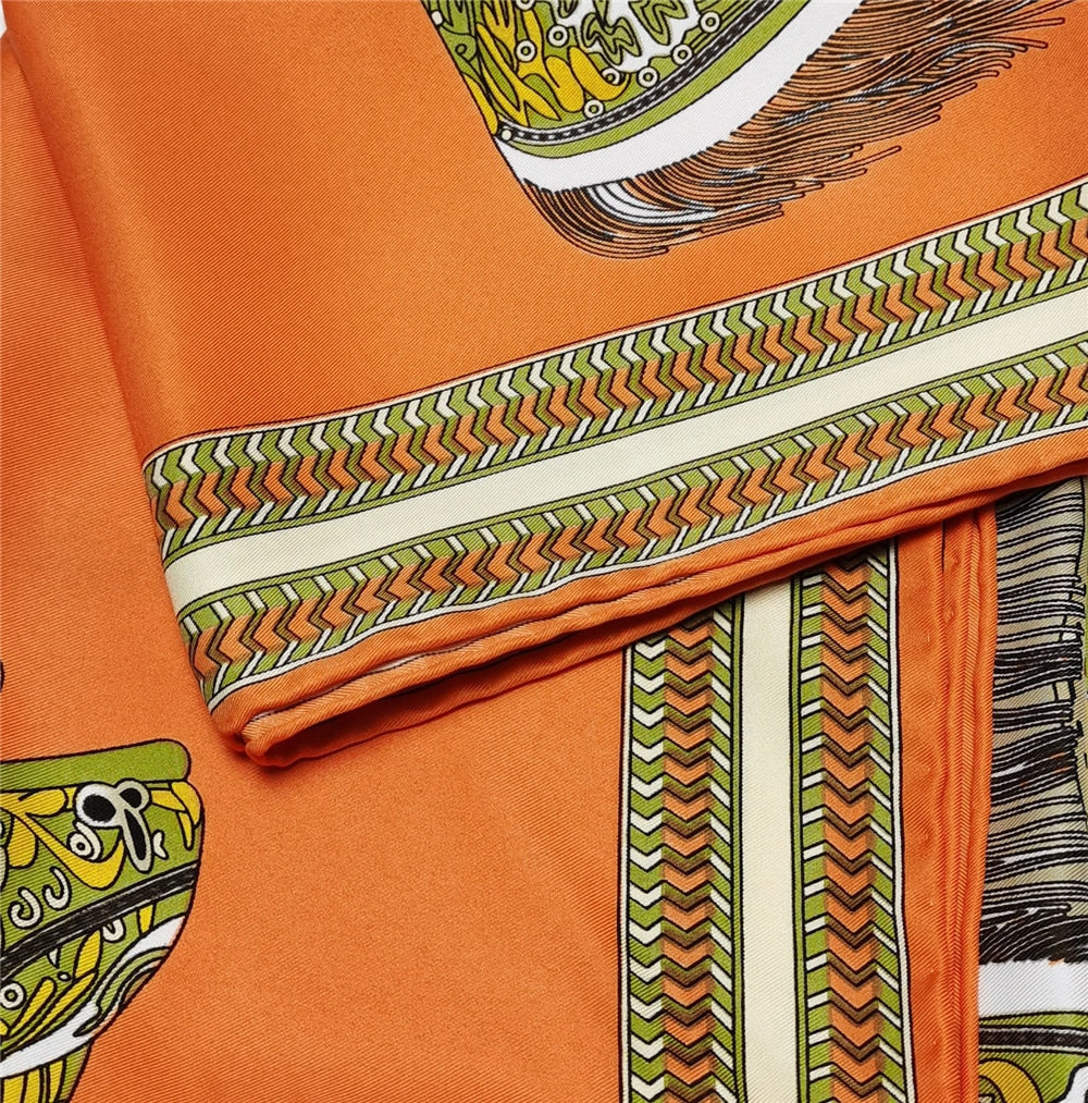 Elisabetta Orange Silk Scarf / 90cm
