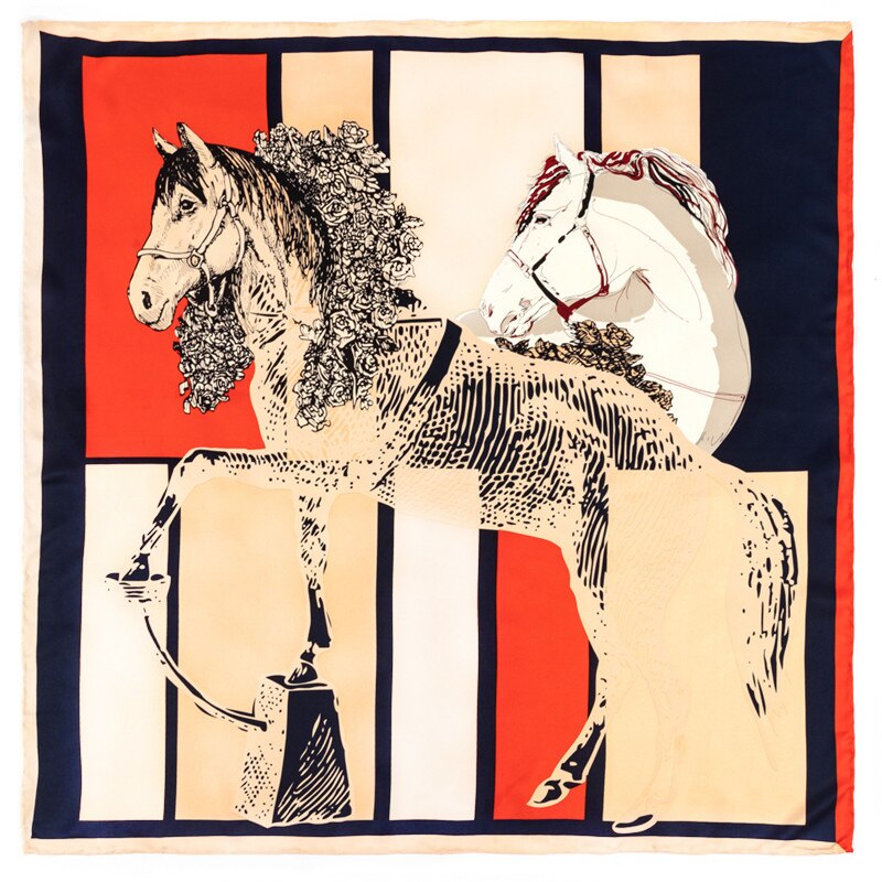 Cinzia Beige Silk Scarf / 90cm