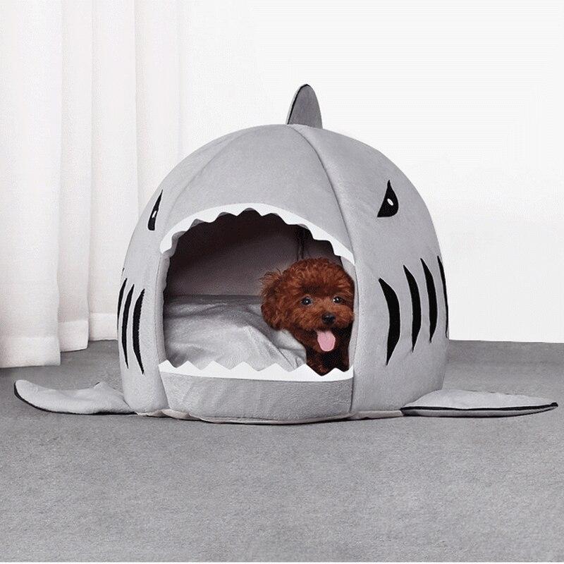 Gray Shark Cave Bed - Dogs and Horses