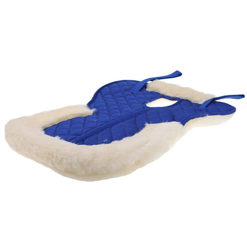 Blue Soft Wool Half Saddle Pad - Dogs and Horses