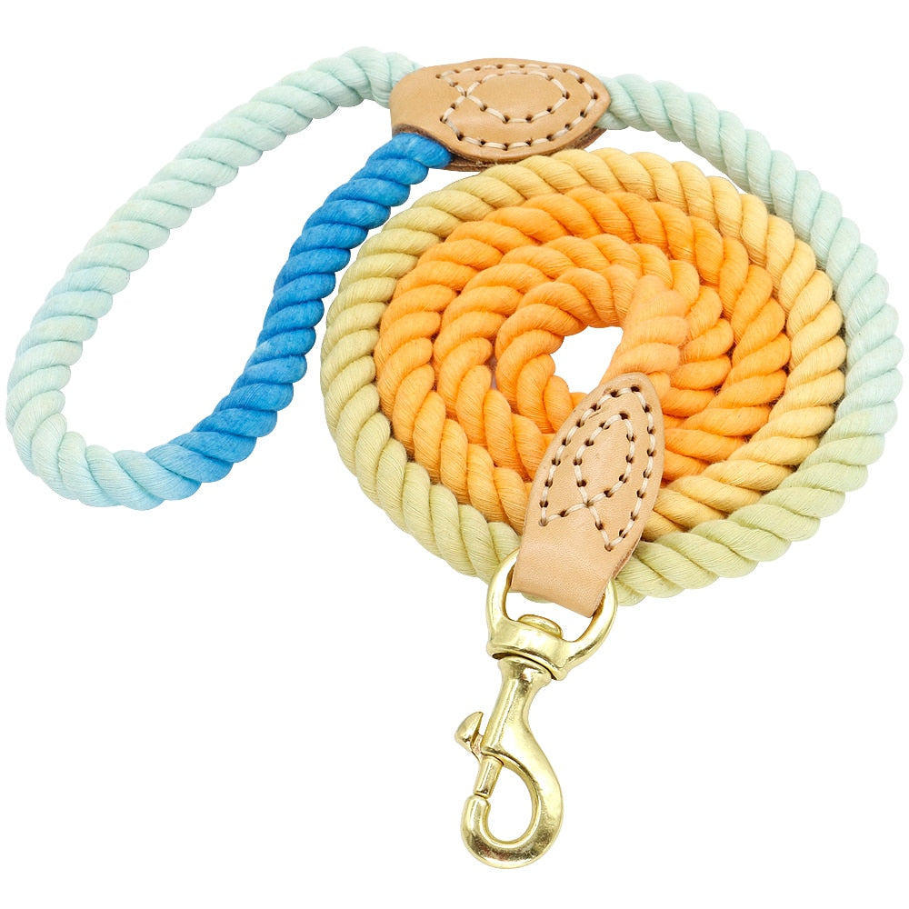 Orange Cotton Rope Leash - Dogs and Horses