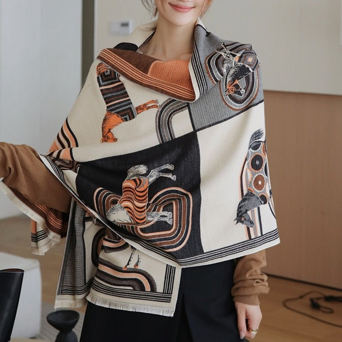 Black Nadege Luxurious Pashmina Scarf Shawl Wrap
