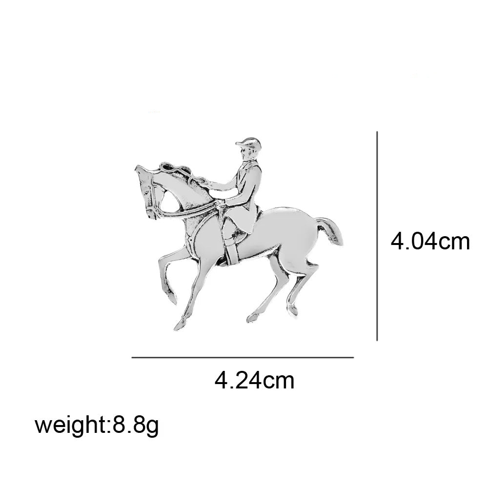 Horse and Rider Brooch (Gold)