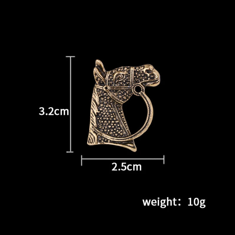 Vintage Horse Head Brooch (Silver)