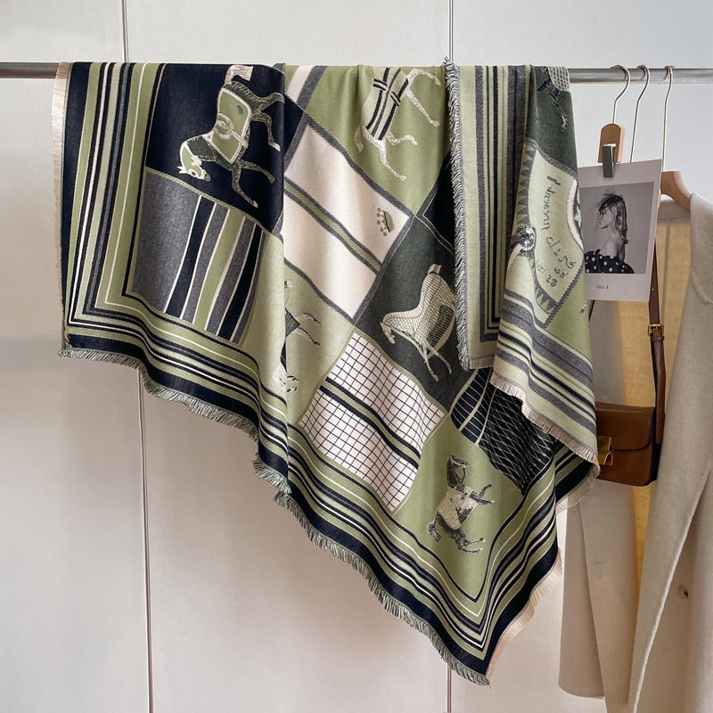 Zelie Luxurious Square Shawls Scarves
