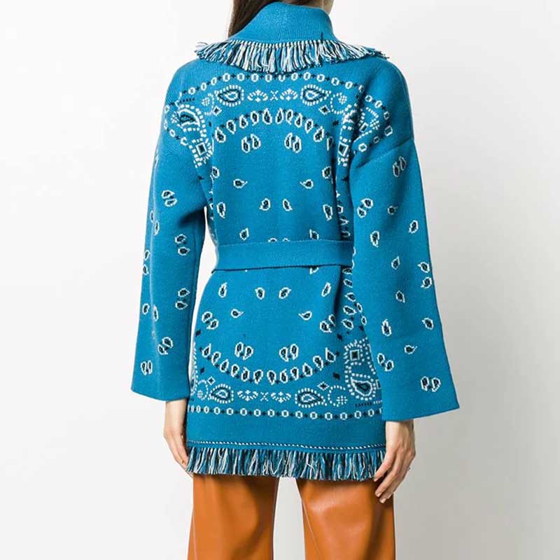 Blue Ahanu Oversized Cardigan Jacket