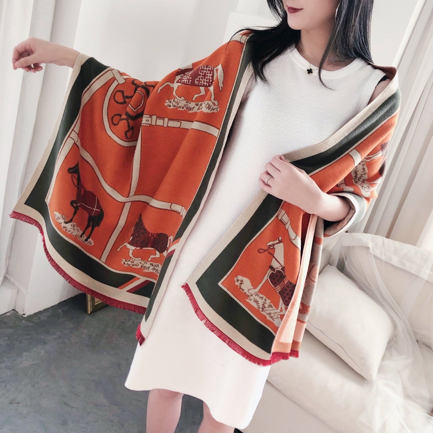 Nour Pashmina Scarf Orange