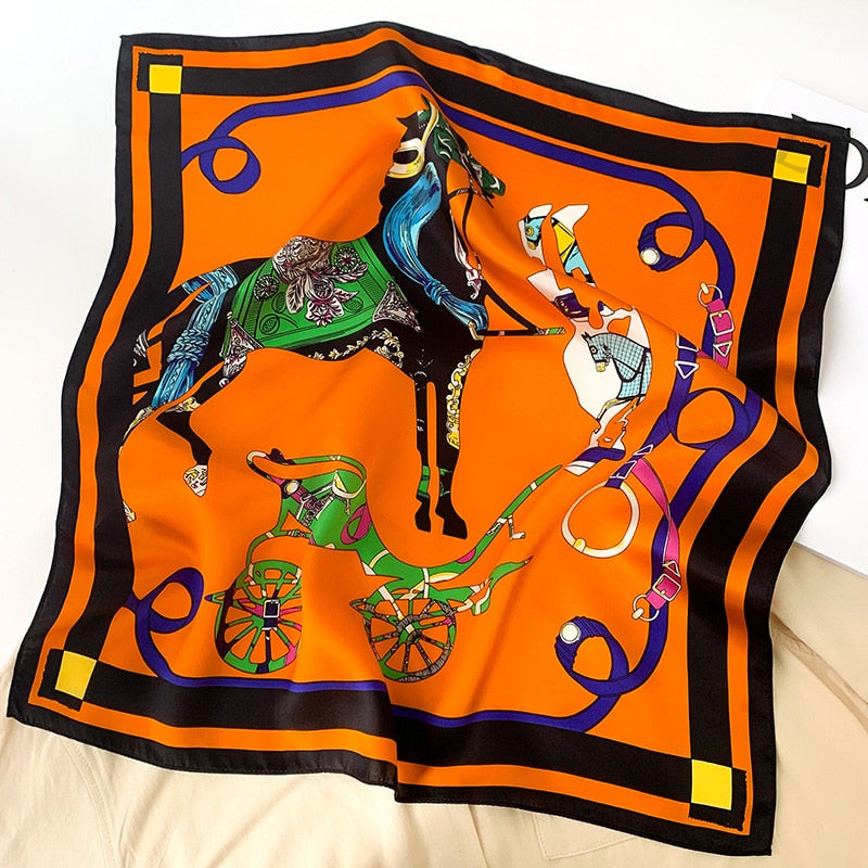 Graziella Orange Silk Scarf