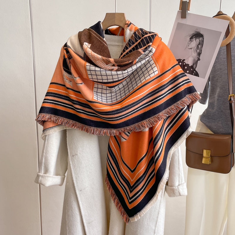 Zelie Luxurious Square Shawls Scarves
