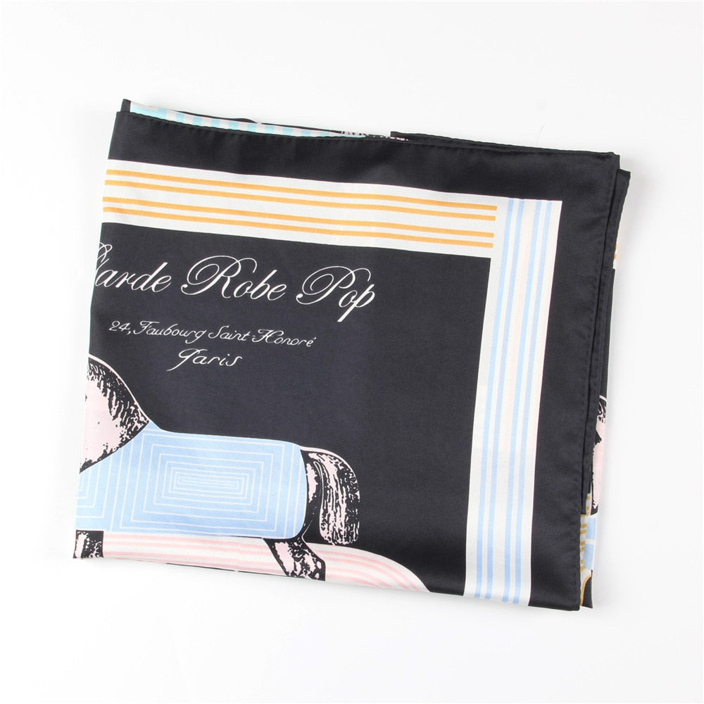 Tomassa Black Silk Scarf