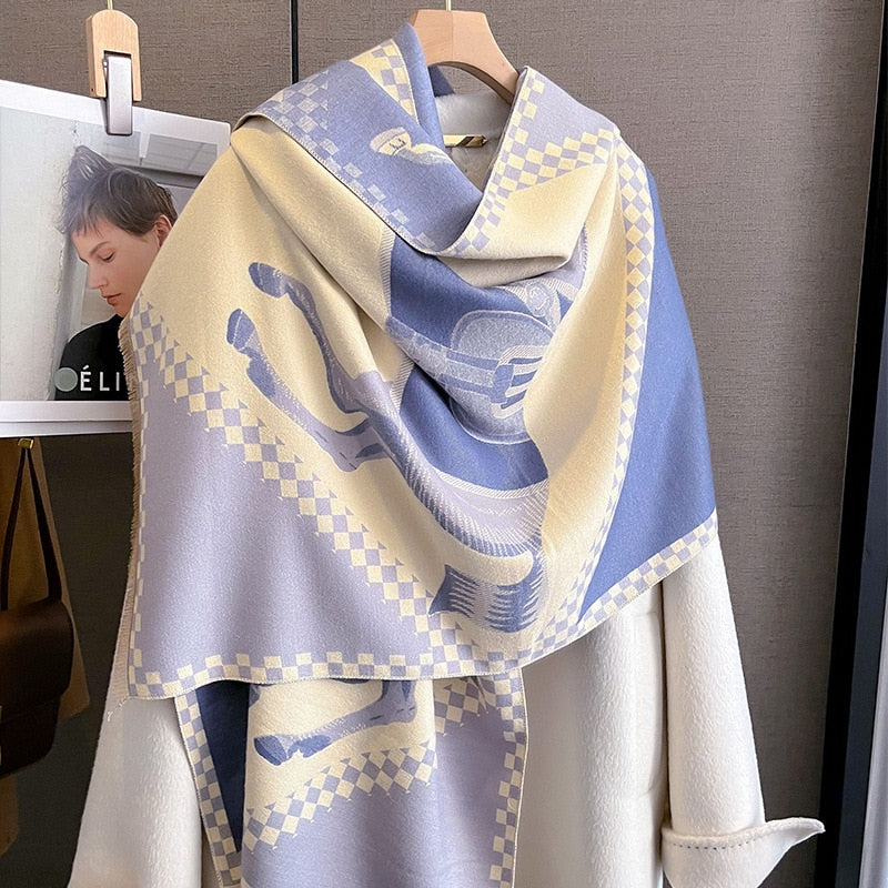 Alba Pashmina Scarf Blue