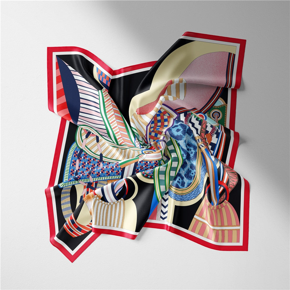 Idalia Black Silk Scarf Small / 53cm