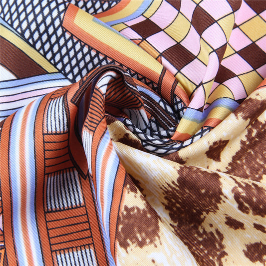Idalia Orange Silk Scarf / 90cm