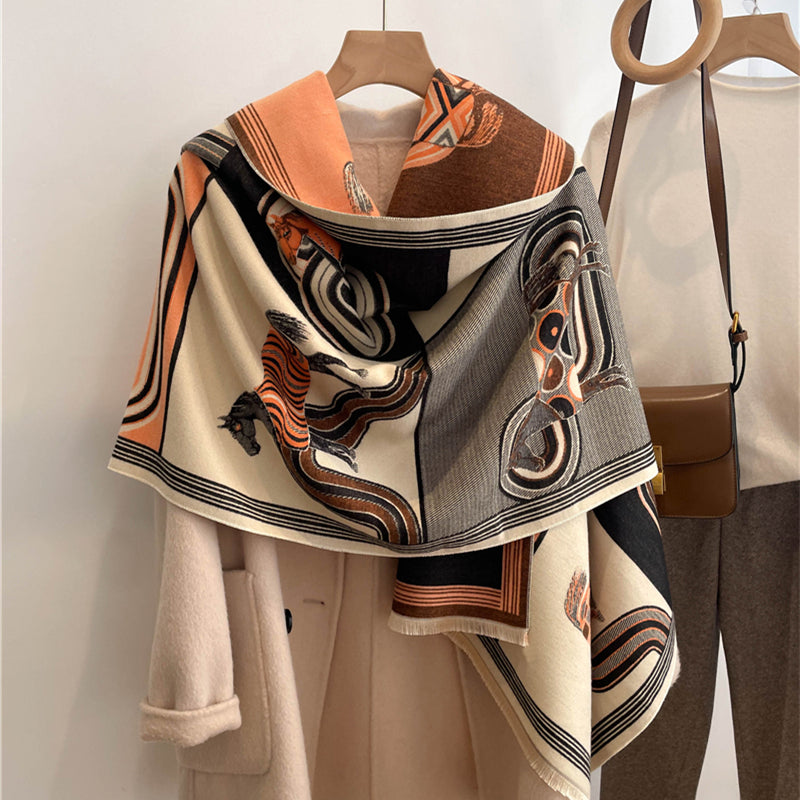 Black Nadege Luxurious Pashmina Scarf Shawl Wrap